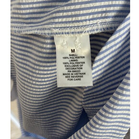 Magellan Women's Size M Fishing, Outdoors Blue & White Seersucker Dress #0084 - Picture 10 of 11